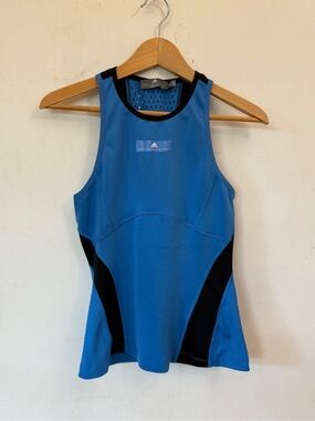 adidas by Stella McCartney Blue Athletic Tank with Black Panels Small